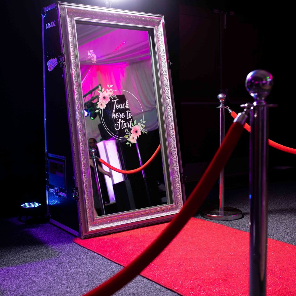 magic mirror photo booth setup at the john fretwell sporting complex nottinghamshire